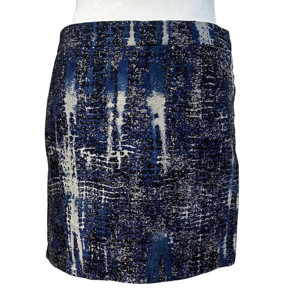 Stella McCartney Blue Abstract Jacquard Mini Skirt Graphic Designer l 38